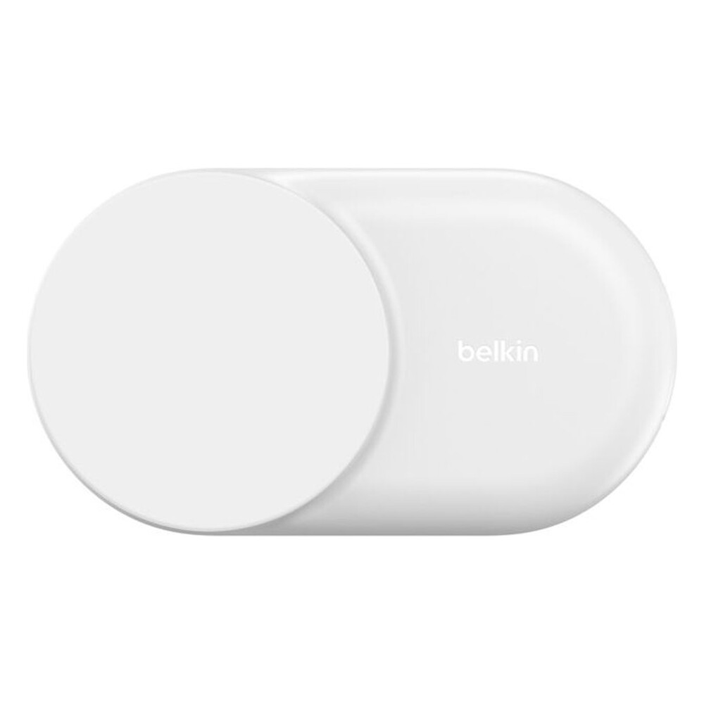 Belkin-UltraCharge-Qi2-25W-2v1-MagSafe-nabijecka-pro-iPhone-AirPods-s-USB-C-bila