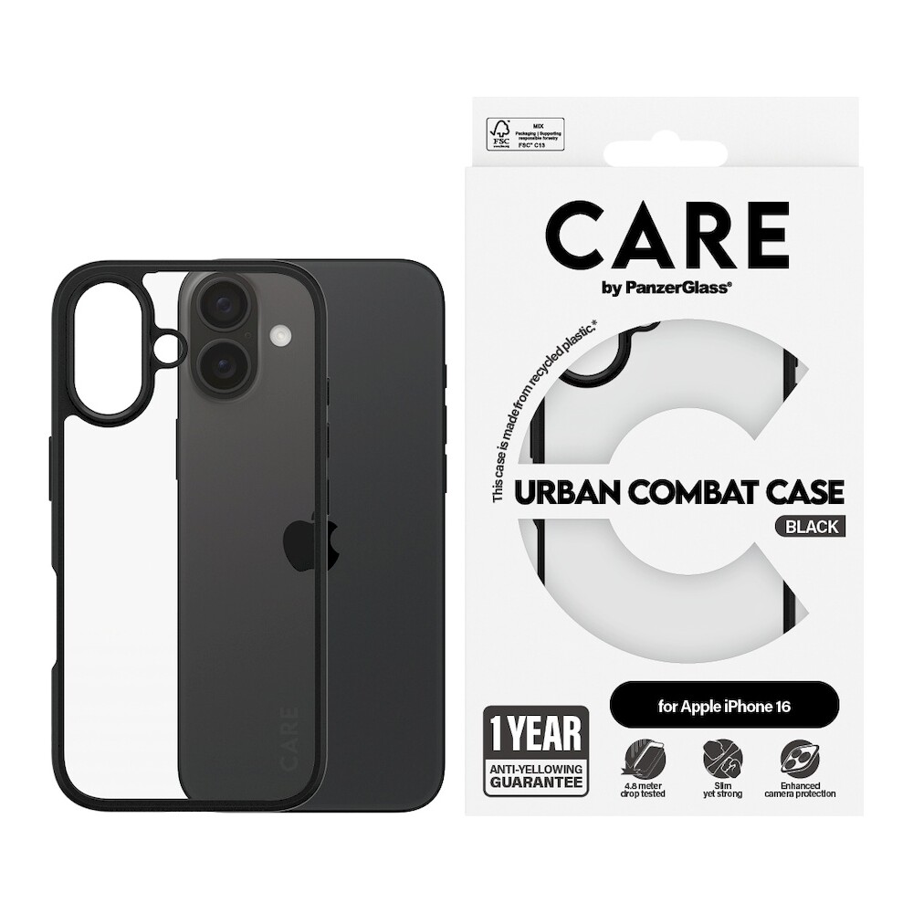 PanzerGlass-CARE-kryt-Apple-iPhone-16-Urban-Combat-cerny