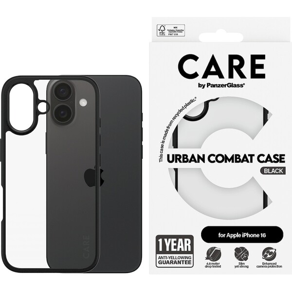 PanzerGlass-CARE-kryt-Apple-iPhone-16-Urban-Combat-cerny