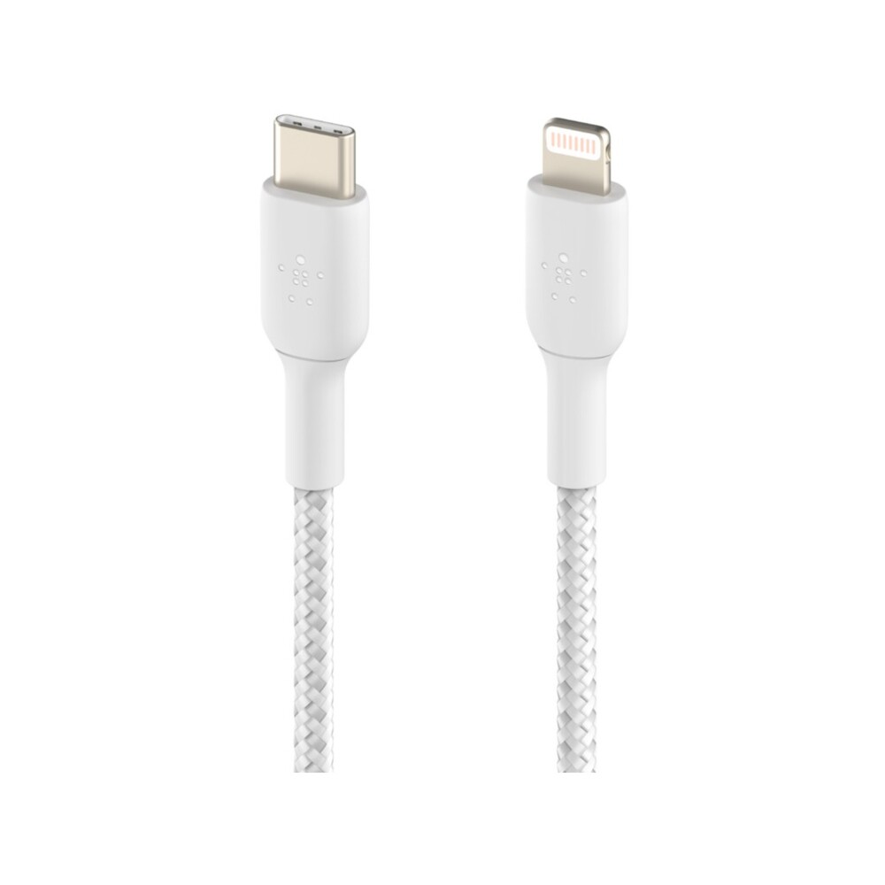 Belkin-BOOST-Charge-Braided-USB-C-Lightning-napajeci-kabel-2m-bily