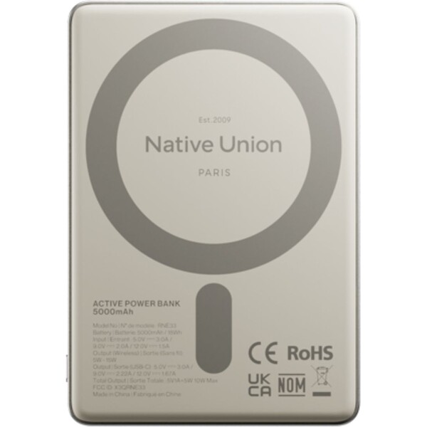 Native-Union-Active-MagSafe-powerbanka-5000mAh-stribrna