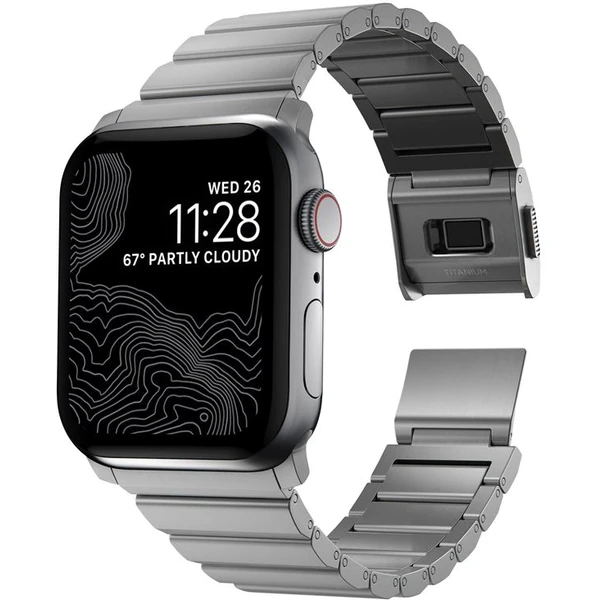 Nomad Titanium Band řemínek Apple Watch 49/45/44/42 mm stříbrný  - Řemínky - Obrázek ICPGF00101