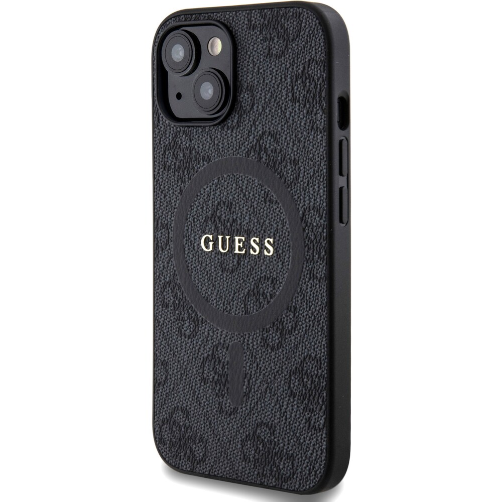 Guess-PU-Leather-4G-Colored-Ring-MagSafe-kryt-iPhone-15-cerny