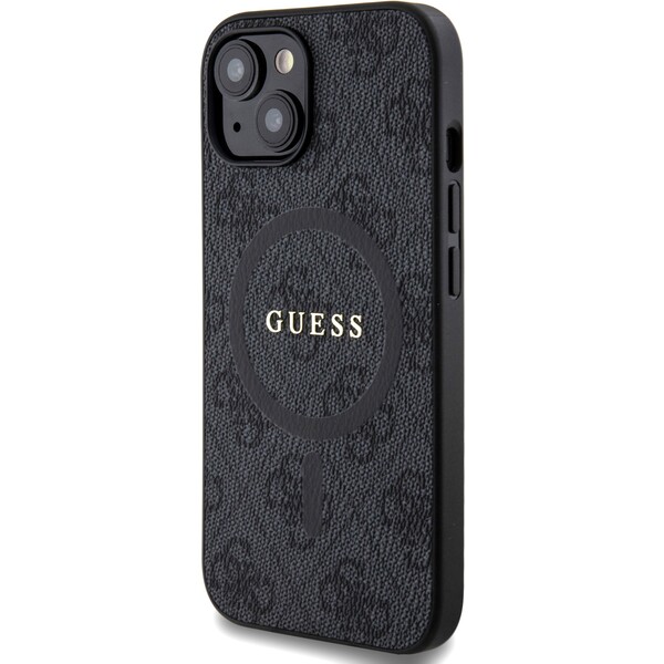 Guess-PU-Leather-4G-Colored-Ring-MagSafe-kryt-iPhone-15-cerny