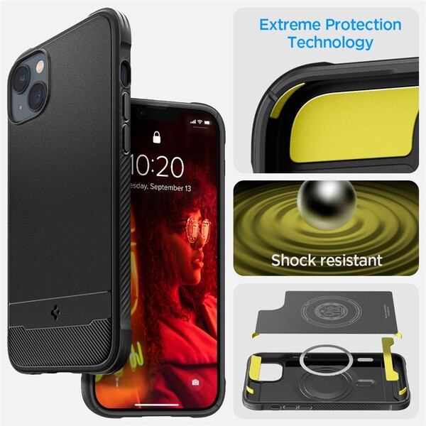 Spigen-Rugged-Armor-Mag-kryt-iPhone-14-cerny