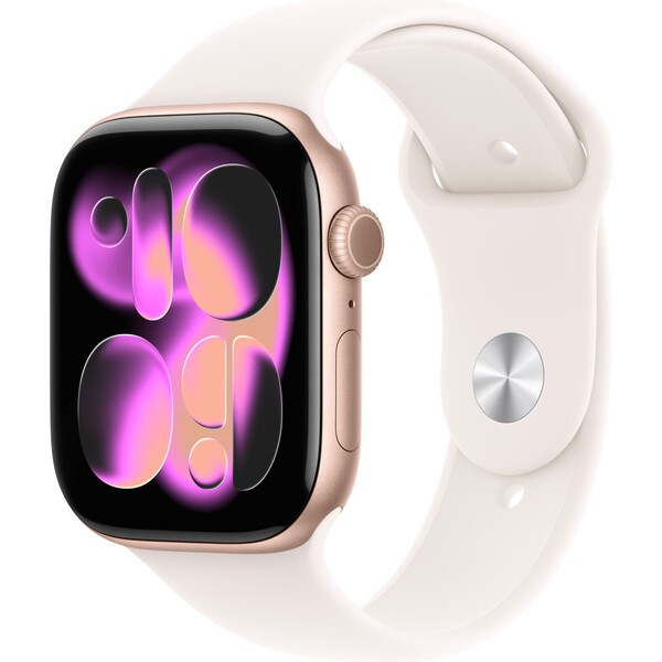 Apple-Watch-Series-11-42mm-Ruzove-zlaty-hlinik-se-svetle-rumenym-sportovnim-reminkem-S-M