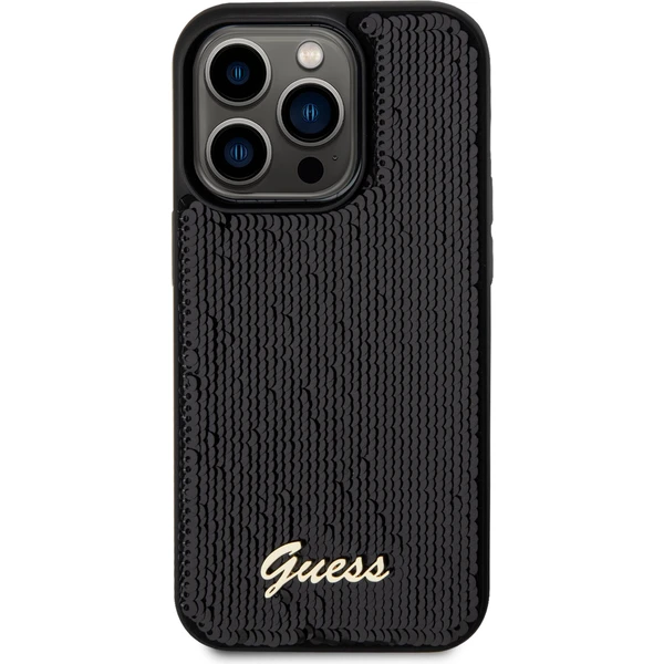 Guess Sequin Script Logo kryt iPhone 14 Pro černý - Pouzdra - Obrázek IQK8000601