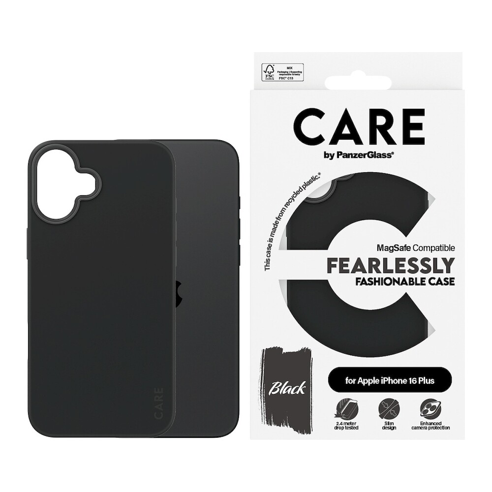 PanzerGlass-CARE-kryt-Apple-iPhone-16-Plus-MagSafe-Fearlessly-cerny