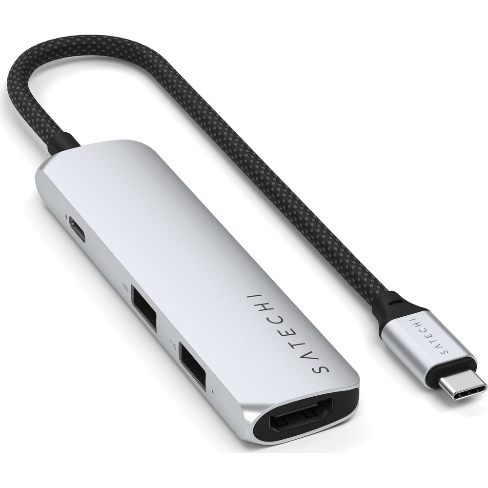 Satechi-4v1-USB-C-Slim-viceportovy-adapter-4K-stribrny