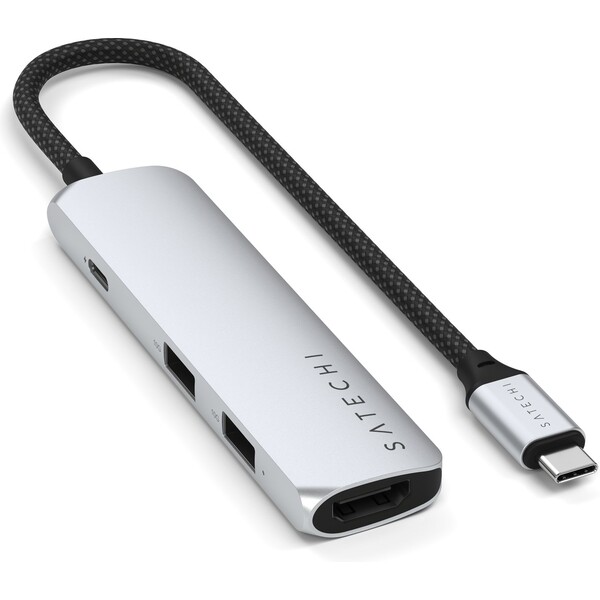 Satechi-4v1-USB-C-Slim-viceportovy-adapter-4K-stribrny