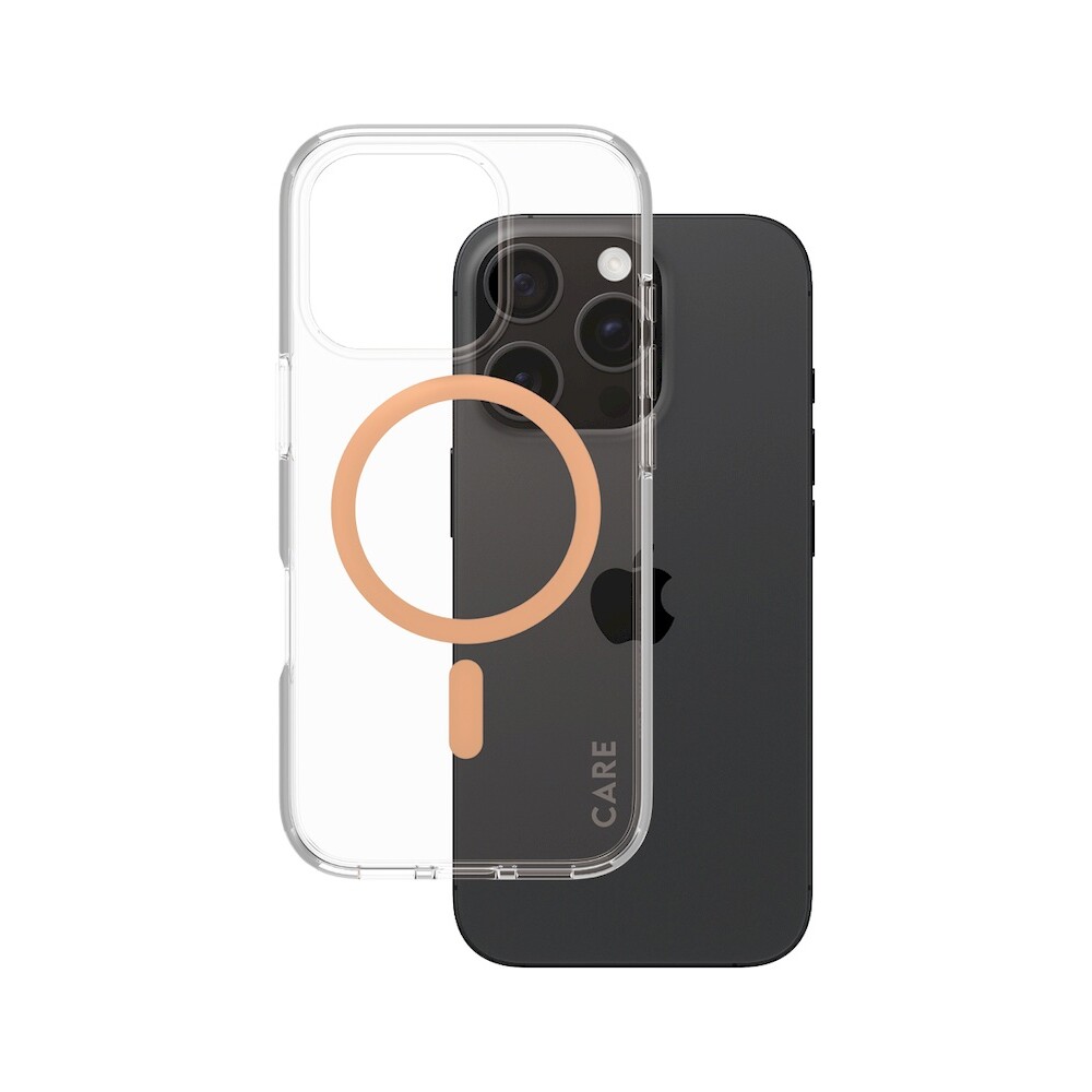 PanzerGlass-CARE-kryt-Apple-iPhone-16-Pro-MagSafe-Urban-Combat-ciry-broskvovy