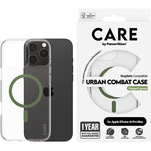 PanzerGlass-CARE-kryt-Apple-iPhone-16-Pro-Max-MagSafe-Urban-Combat-ciry-zeleny