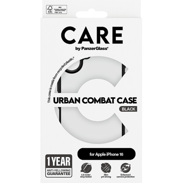 PanzerGlass-CARE-kryt-Apple-iPhone-16-Urban-Combat-cerny