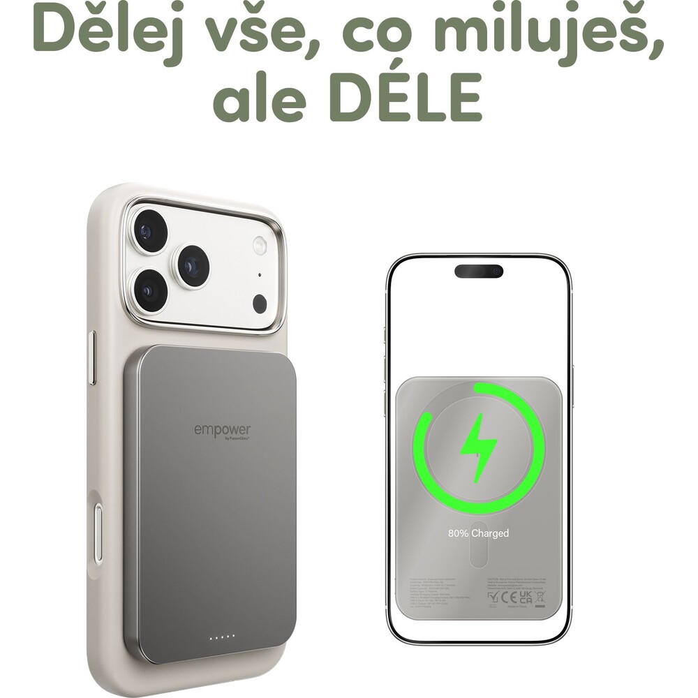 PanzerGlass-empower-bezdratova-Qi2-powerbanka-5000-mAh-MagSafe-seda