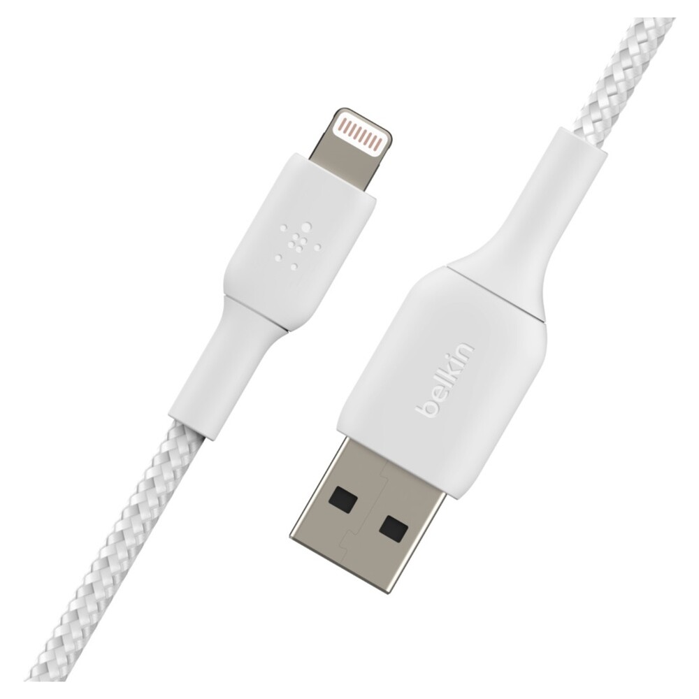 Belkin-BOOST-Charge-Braided-Lightning-USB-A-napajeci-kabel-3m-bily