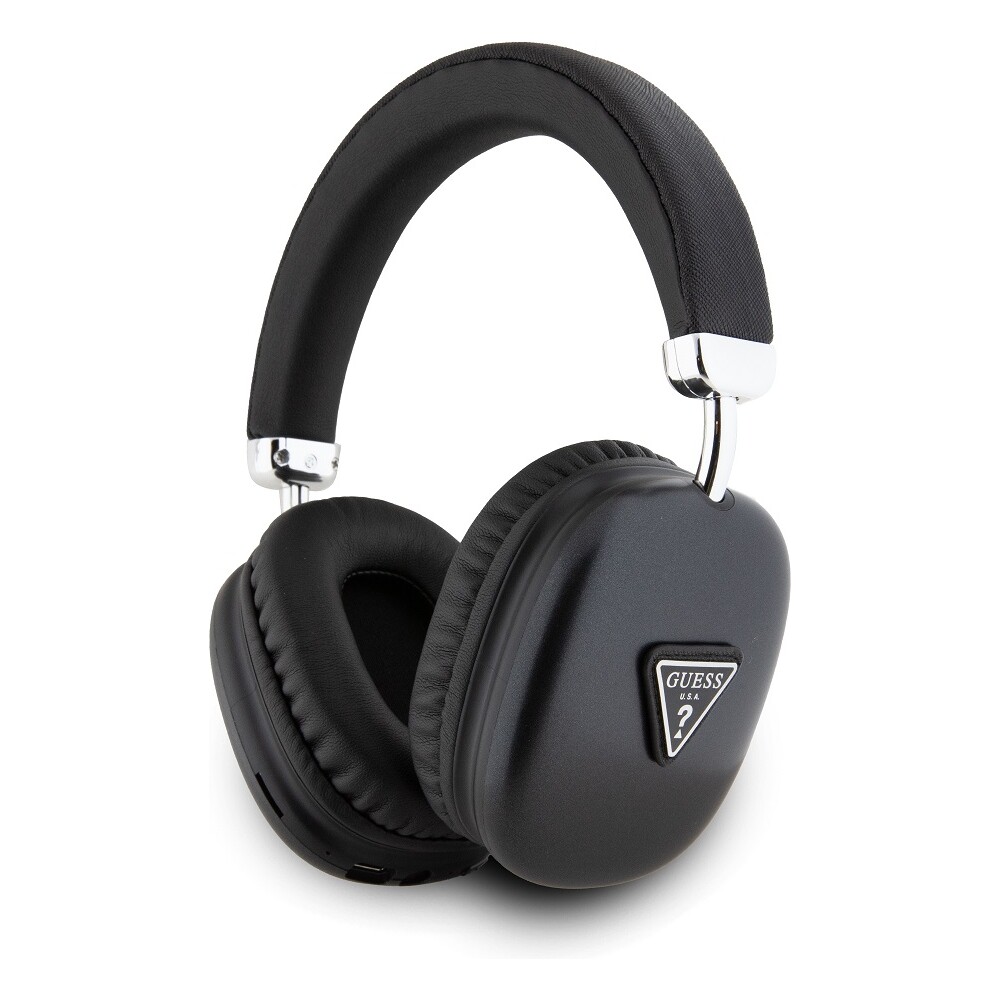 Guess-PU-Leather-4G-Triangle-Logo-Bluetooth-Stereo-Headphone-cerne