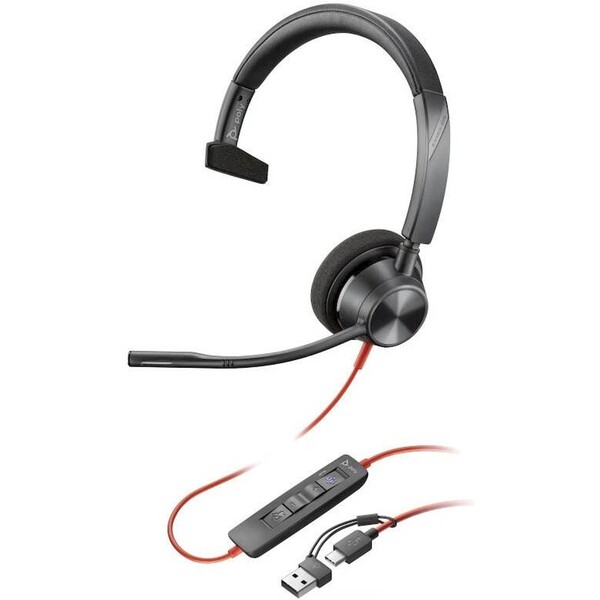 Poly-Blackwire-3310-Monaural-sluchatka-cerna