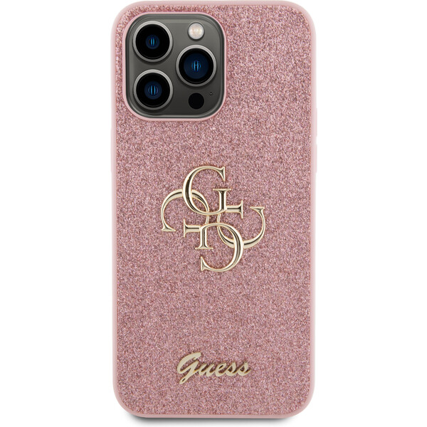 Guess-PU-Fixed-Glitter-4G-Metal-Logo-kryt-iPhone-15-Pro-Max-ruzovy