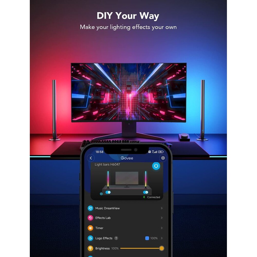 Govee-Smart-Gaming-WiFi-LED-Panely-Smart-Dual-ovladac-bily