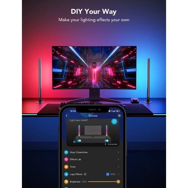 Govee-Smart-Gaming-WiFi-LED-Panely-Smart-Dual-ovladac-bily