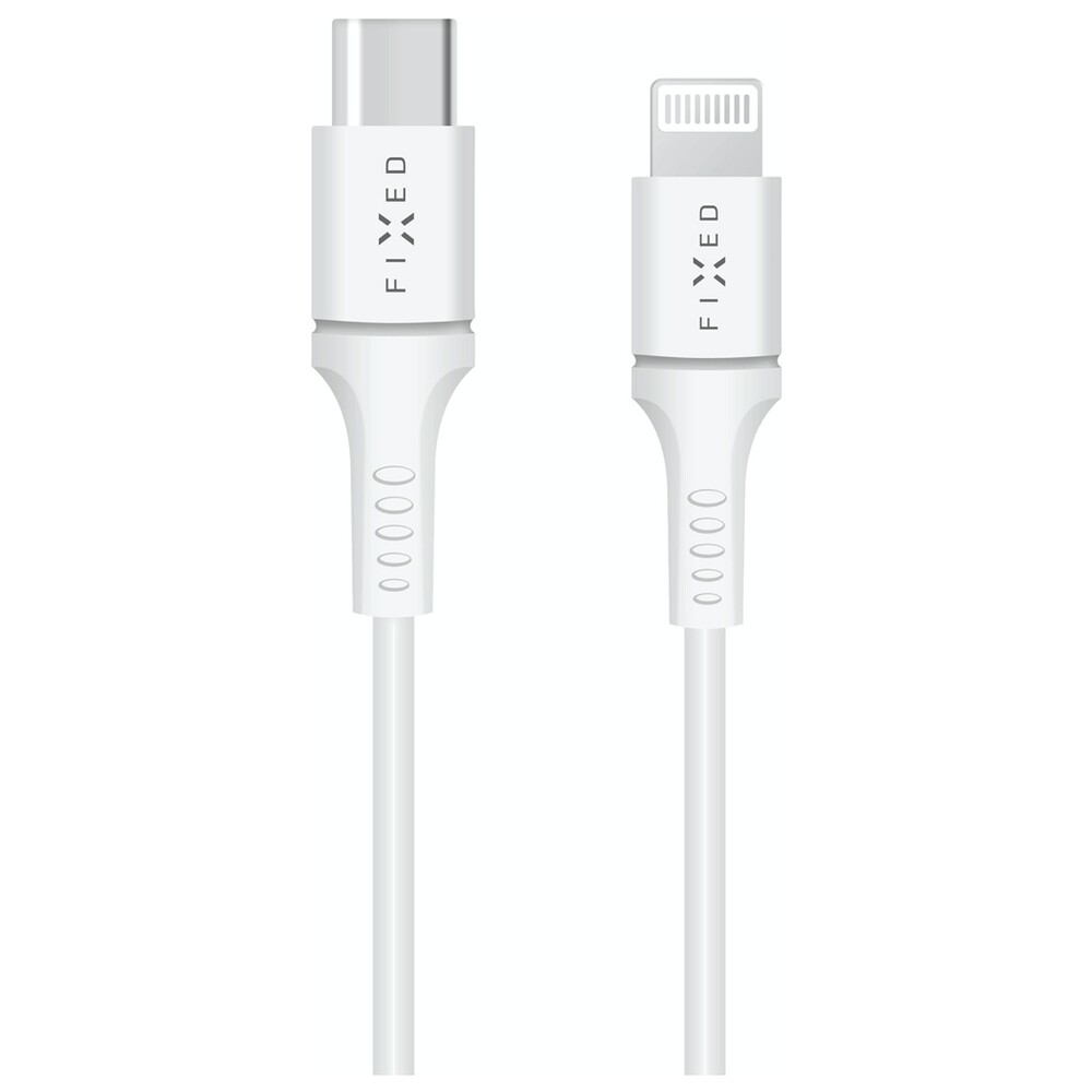 FIXED-USB-C-Lightning-napajeci-kabel-15W-2m-bily