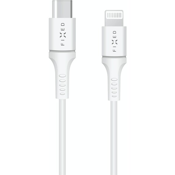 FIXED-USB-C-Lightning-napajeci-kabel-15W-2m-bily