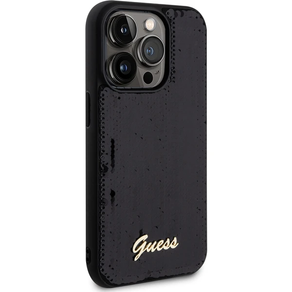 Guess Sequin Script Logo kryt iPhone 14 Pro černý - Pouzdra - Obrázek JQK8000601
