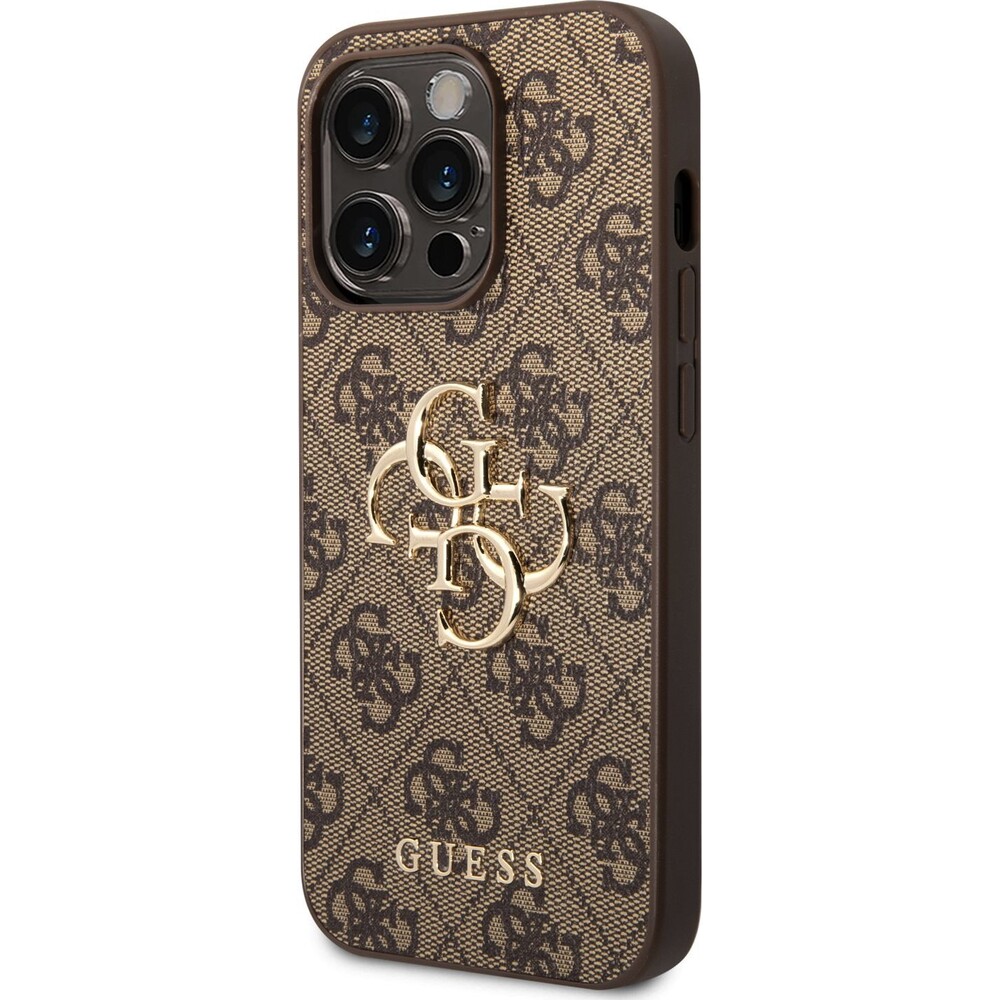 Guess-PU-4G-Metal-Logo-kryt-iPhone-15-Pro-Max-hnedy