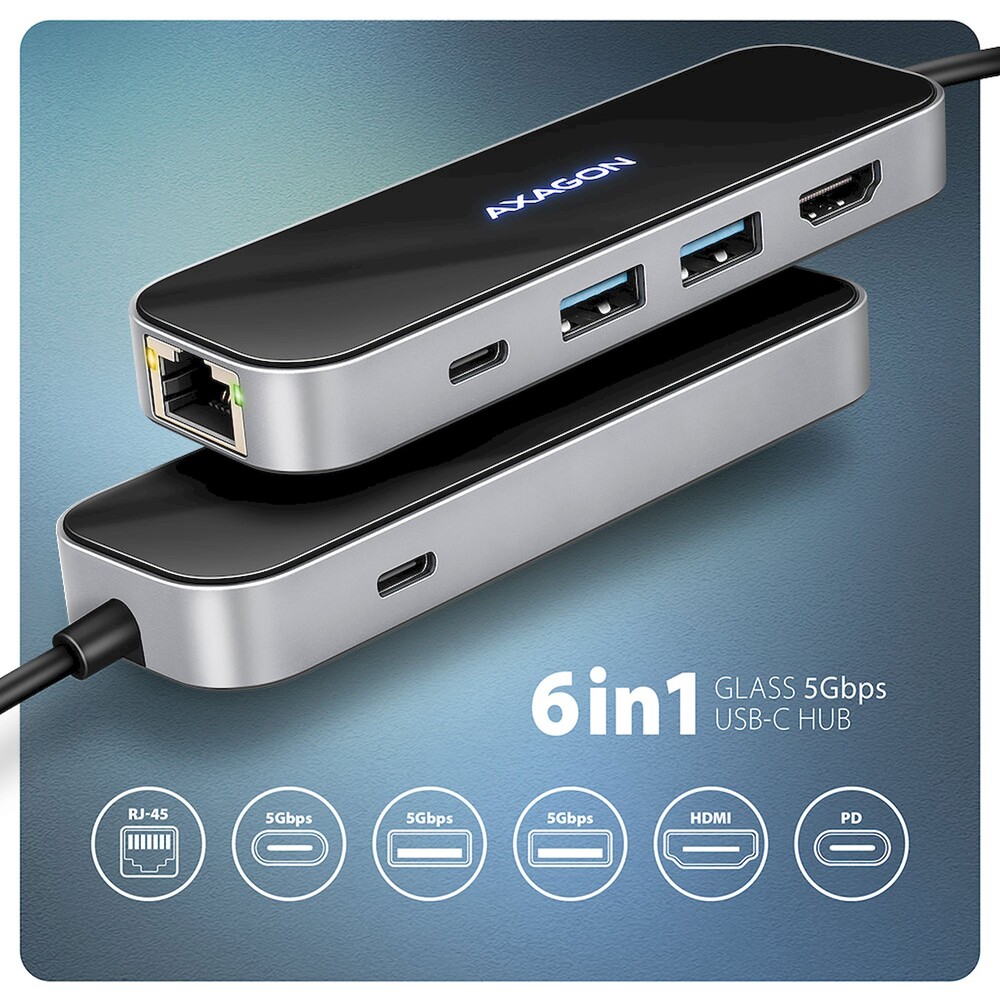 AXAGON-HMC-6GLN-6v1-USB-C-hub