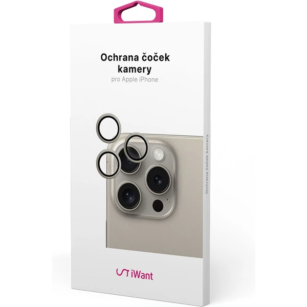 iWant ochrana čoček na kameru iPhone 15 Pro/15 Pro Max přírodně titanová - Ochranné folie a skla - Obrázek K1P1000O01