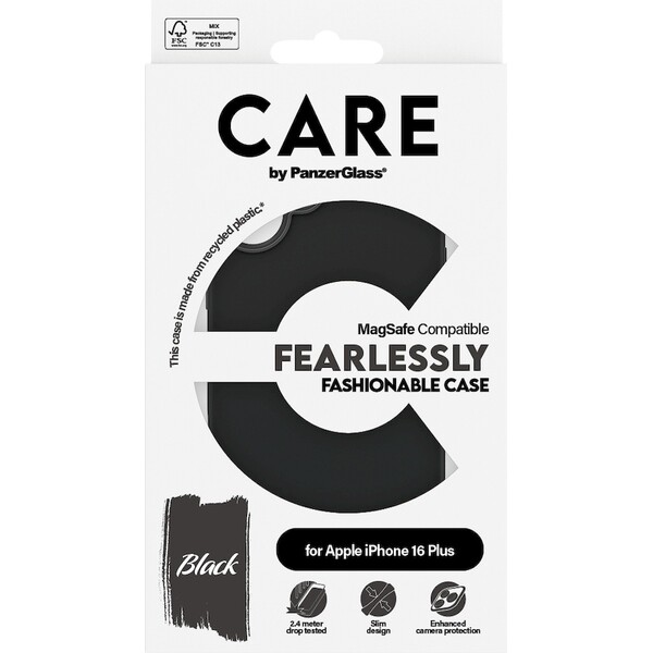 PanzerGlass-CARE-kryt-Apple-iPhone-16-Plus-MagSafe-Fearlessly-cerny