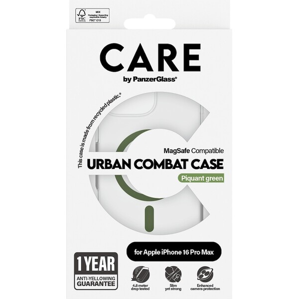 PanzerGlass-CARE-kryt-Apple-iPhone-16-Pro-Max-MagSafe-Urban-Combat-ciry-zeleny