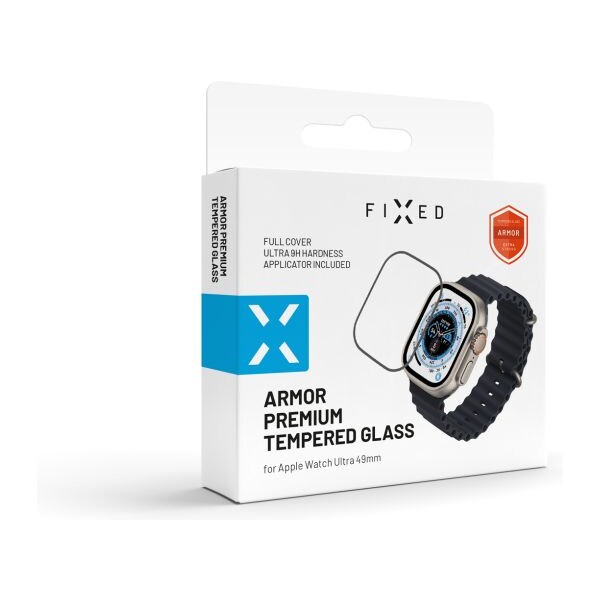 FIXED-Armor-premiove-tvrzene-sklo-s-aplikatorem-Apple-Watch-Ultra-49mm-cerne