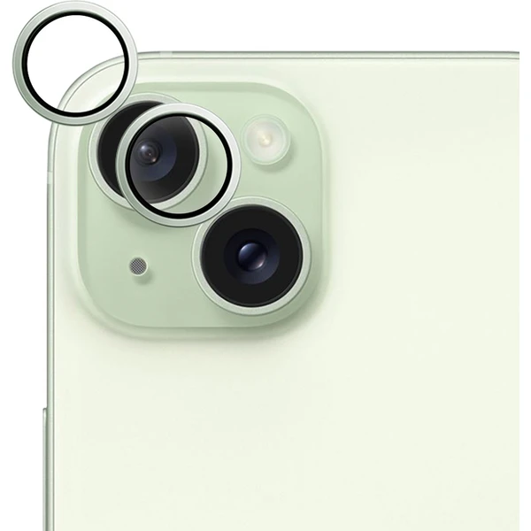 Epico hliníkové ochranné sklo na čočky fotoaparátu pro iPhone 15 / 15 Plus zelená - Ochranné folie a skla - Hlavní obrázek
