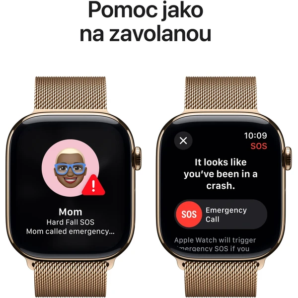 Apple Watch Series 10 Cellular 46mm Zlatý titan se zlatým milánským tahem S/M - Chytré hodinky - Obrázek KEQ7000K01