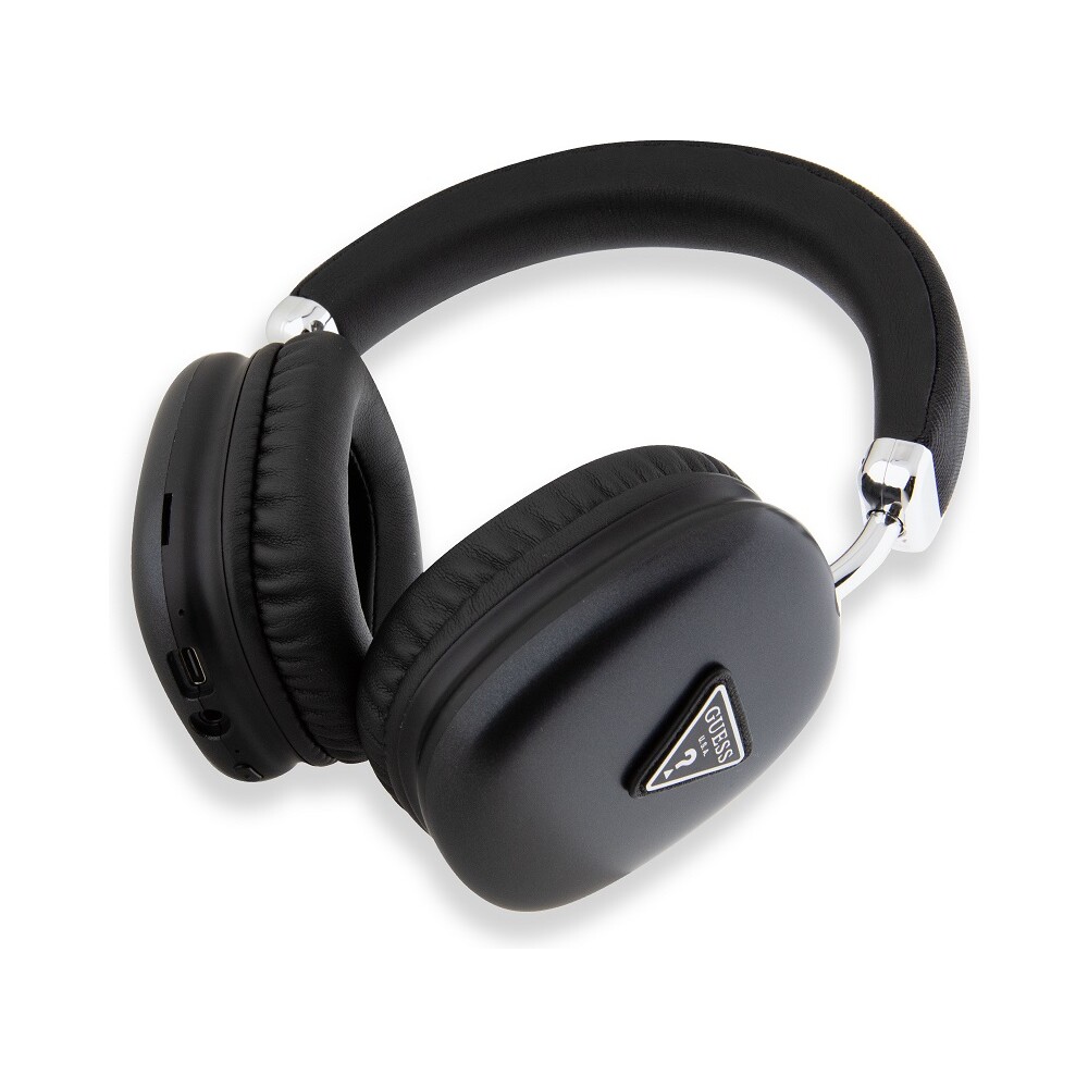 Guess-PU-Leather-4G-Triangle-Logo-Bluetooth-Stereo-Headphone-cerne