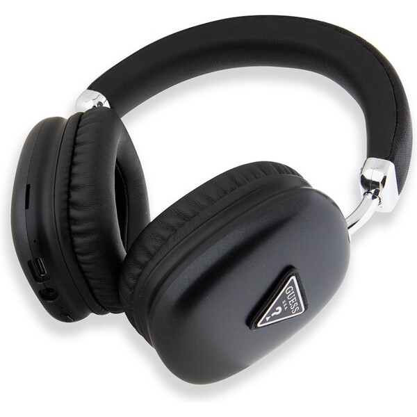 Guess-PU-Leather-4G-Triangle-Logo-Bluetooth-Stereo-Headphone-cerne
