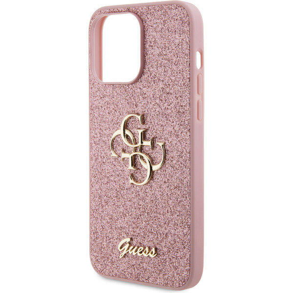 Guess-PU-Fixed-Glitter-4G-Metal-Logo-kryt-iPhone-15-Pro-Max-ruzovy