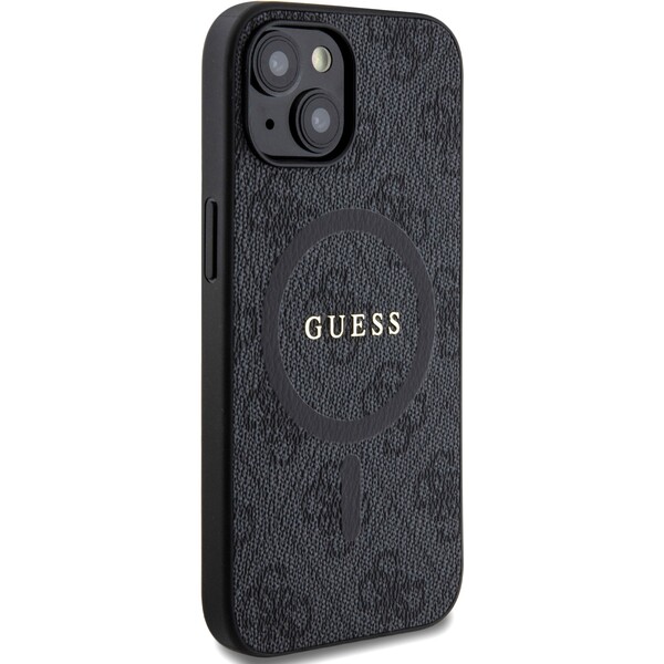 Guess-PU-Leather-4G-Colored-Ring-MagSafe-kryt-iPhone-15-cerny