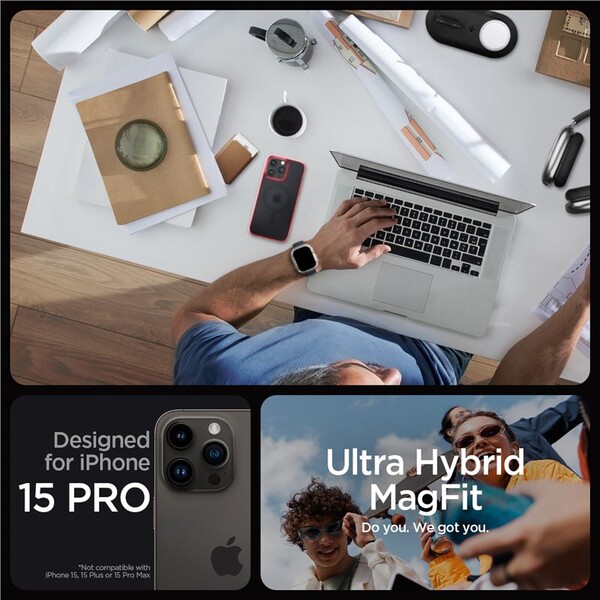 Spigen-Ultra-Hybrid-MagFit-kryt-iPhone-15-Pro-cerveny