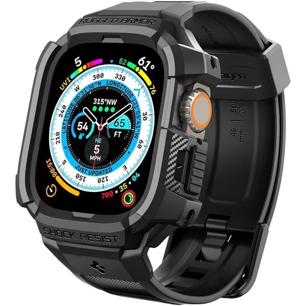 Spigen Rugged Armor Pro řemínek s pouzdrem Apple Watch Ultra 49mm černý - Pouzdra - Obrázek KTK0000N01