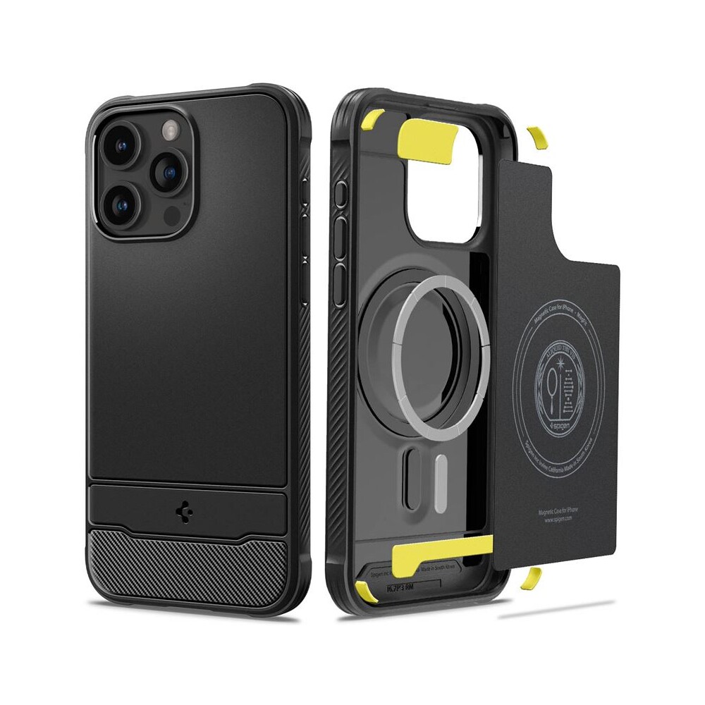 Spigen-Rugged-Armor-MagFit-iPhone-15-Pro-Max-matne-cerny