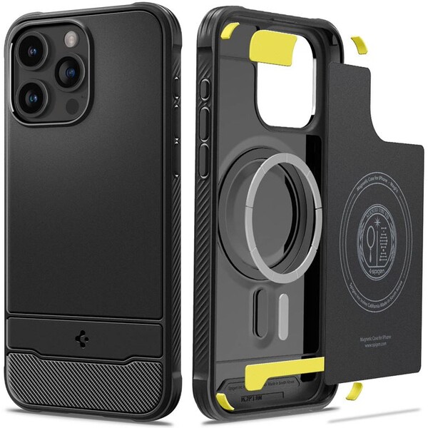 Spigen-Rugged-Armor-MagFit-iPhone-15-Pro-Max-matne-cerny