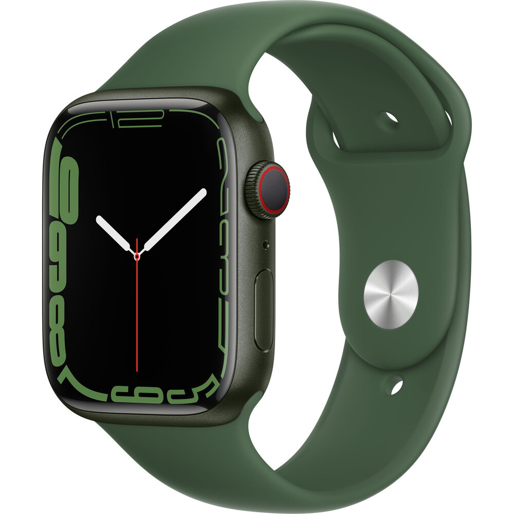 Apple-Watch-Series-7-Cellular-45mm-zeleny-hlinik-se-zelenym-sportovnim-reminkem