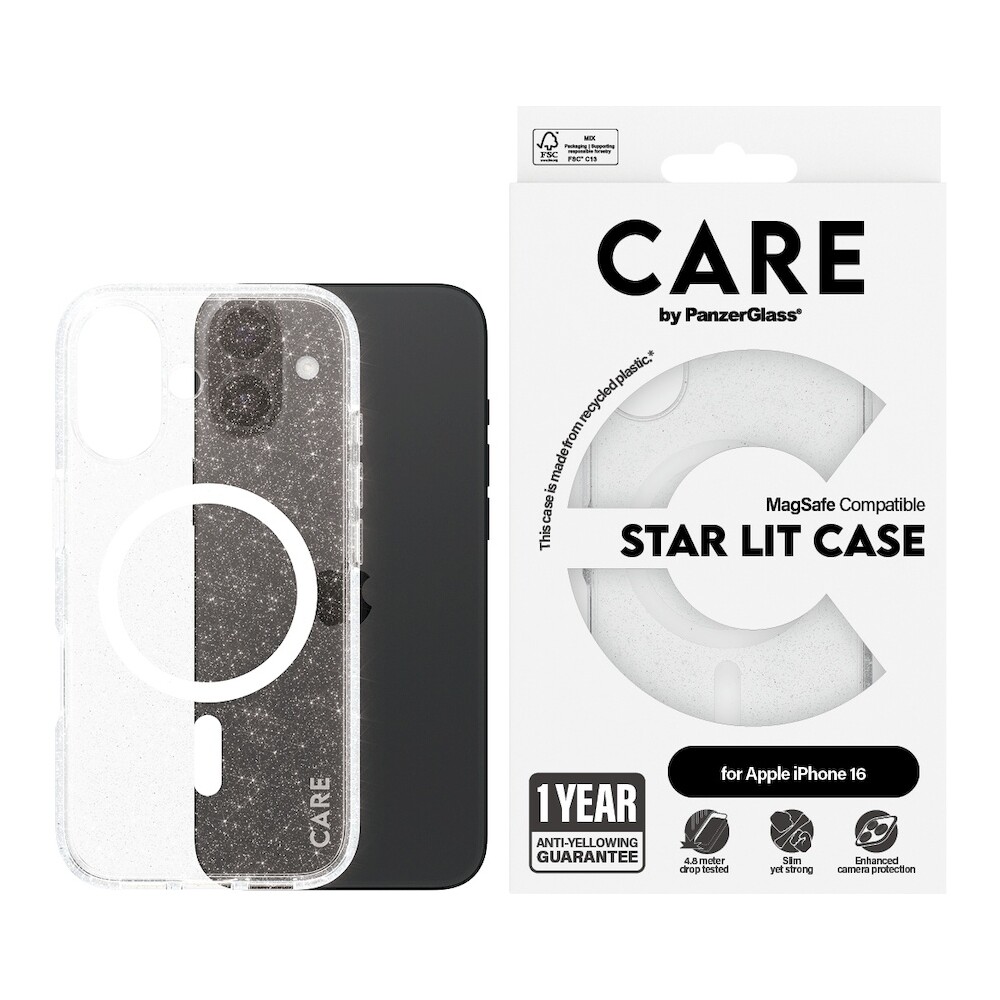 PanzerGlass-CARE-kryt-Apple-iPhone-16-MagSafe-Star-Lit-trpytivy-bily