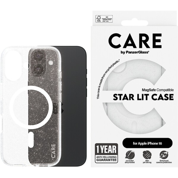 PanzerGlass-CARE-kryt-Apple-iPhone-16-MagSafe-Star-Lit-trpytivy-bily