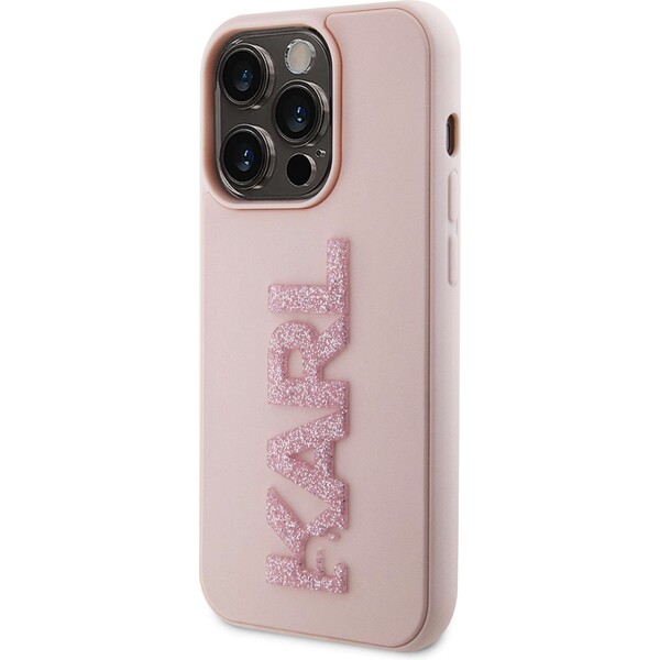 Karl-Lagerfeld-3D-Rubber-Glitter-Logo-Karl-Kryt-iPhone-15-Pro-Max-ruzovy