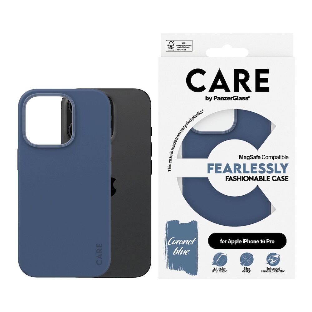 PanzerGlass-CARE-kryt-Apple-iPhone-16-Pro-MagSafe-Fearlessly-modry