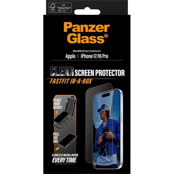 PanzerGlass-Ultra-Wide-Fit-sklo-Apple-iPhone-17-16-Pro-s-bezprasnym-aplikacnim-boxem