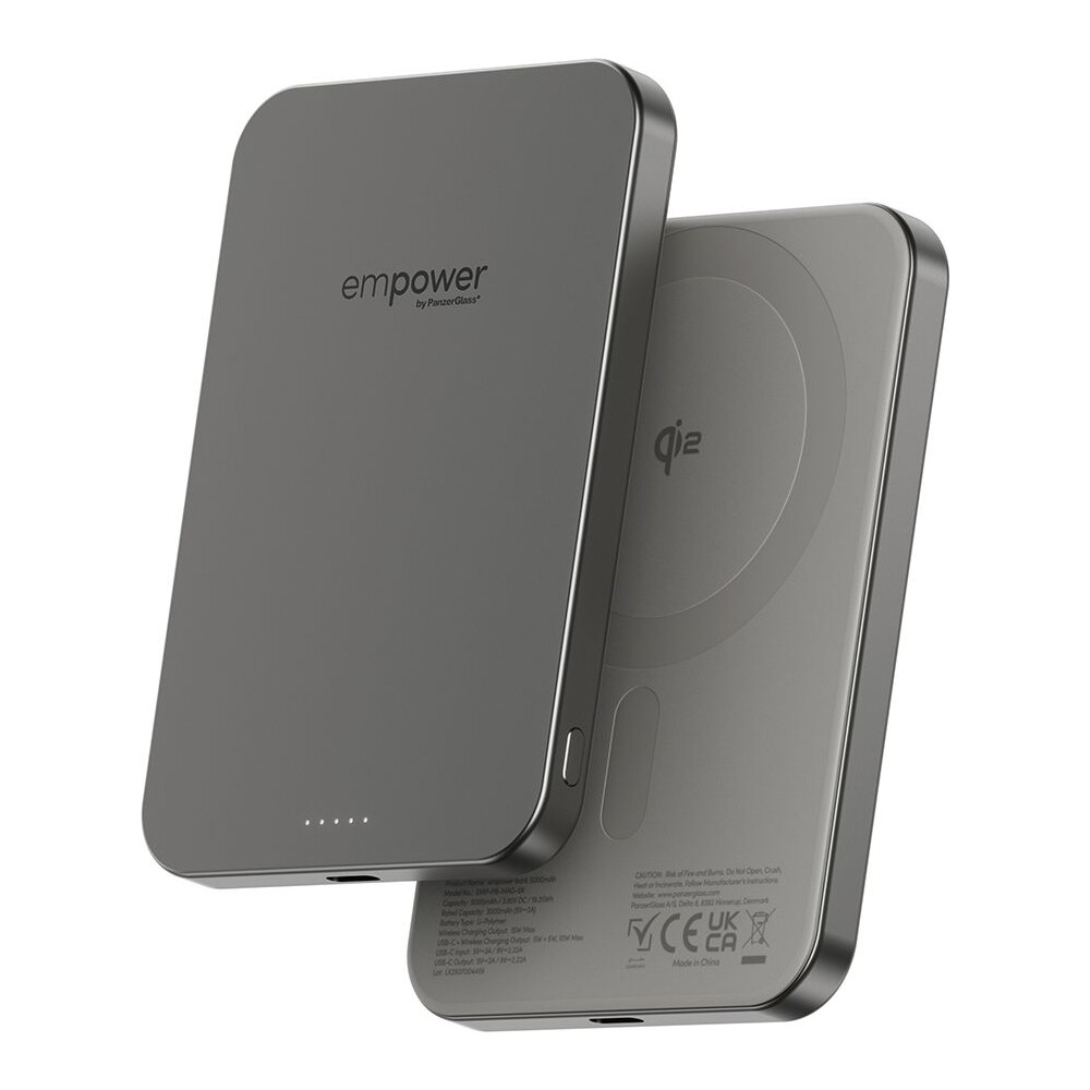 PanzerGlass-empower-bezdratova-Qi2-powerbanka-5000-mAh-MagSafe-seda
